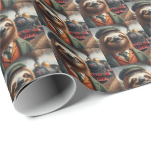 Papel De Regalo Sloth Train Engineer