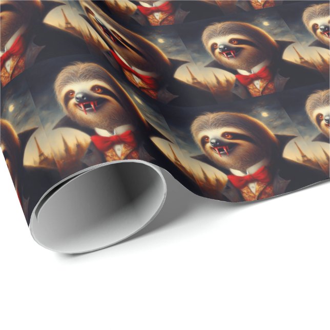 Papel De Regalo Sloth Vampire (Esquina del rollo)