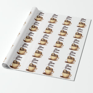 Papel De Regalo Slow Brew Coffee Sloth