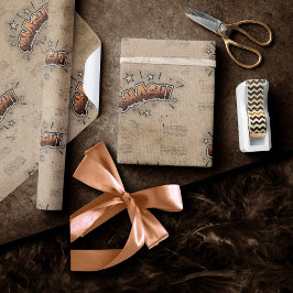 Papel De Regalo ¡SMASH! Historieta vintage libro Steampunk Pop Art