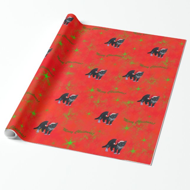 Papel De Regalo Smoking del gato del gatito del navidad (Desenrollado)