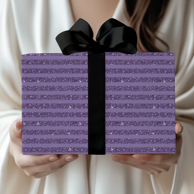 Papel De Regalo Smoky Plum Glitter Style Horizontal Stripes (Subido por el creador)