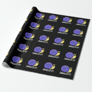 Papel De Regalo Snacks It Funny Snail Pun Dark BG