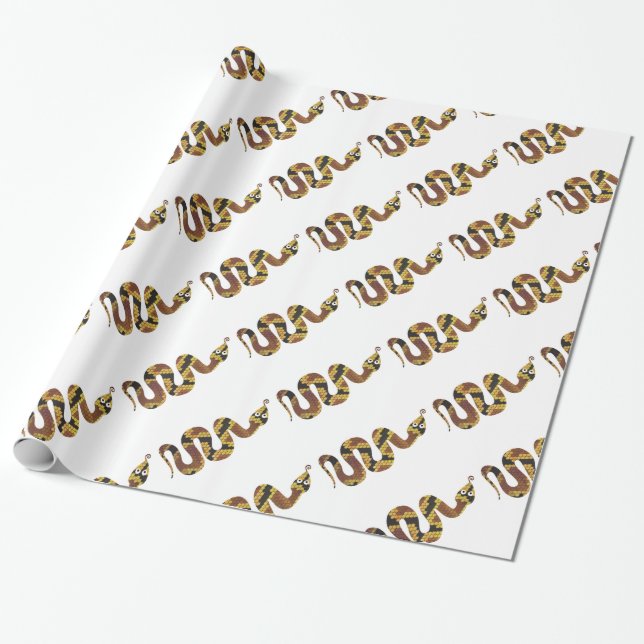 Papel De Regalo Snake Brown y Gold Silhouette (Desenrollado)