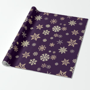 Papel De Regalo Snflakes Seamless Pattern Purple Navidades