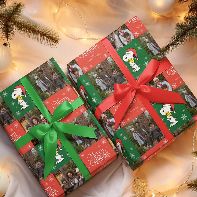 Papel De Regalo Snoopy Red & Green Merry Christmas - Fotos familia (Wrapped gifts)