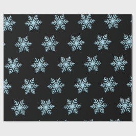 Papel De Regalo Snow Flake Wrapping Paper On Black Backing