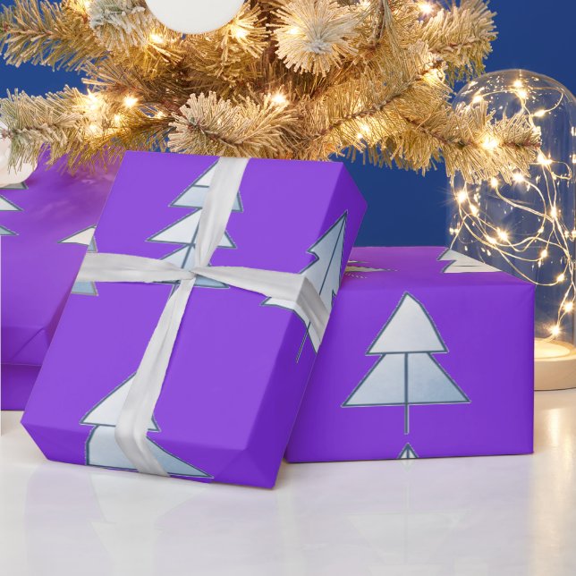 Papel De Regalo Snow Trees Elegant Winter (Vacaciones)