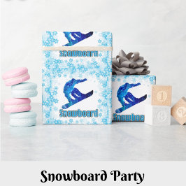 Papel De Regalo Snowboard azul