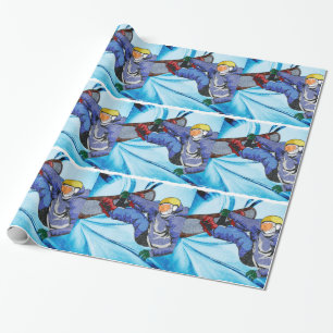 Papel De Regalo Snowboarder en nevada nerviosa