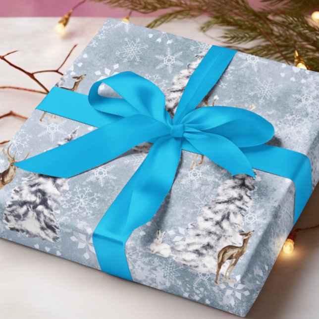 Papel De Regalo Snowflake, árbol de navidad de los venados de invi (Subido por el creador)