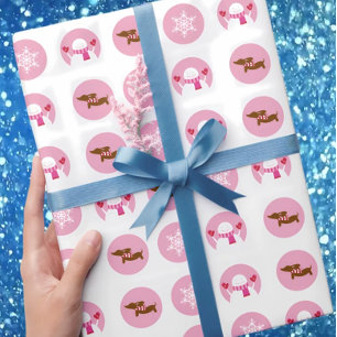 Papel De Regalo Snowflake Dachshund
