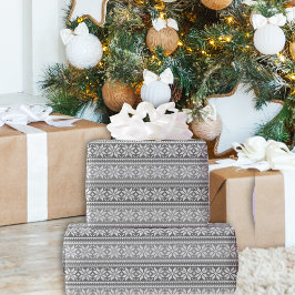 Papel De Regalo Snowflake Knit Sweater Pattern Winter Gris