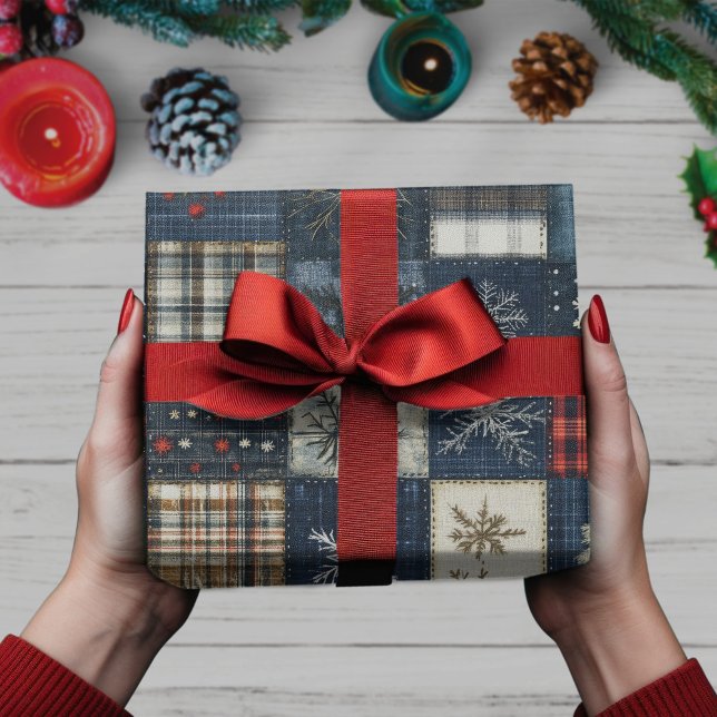 Papel De Regalo Snowflake Navidades retro de copos de invierno (Subido por el creador)