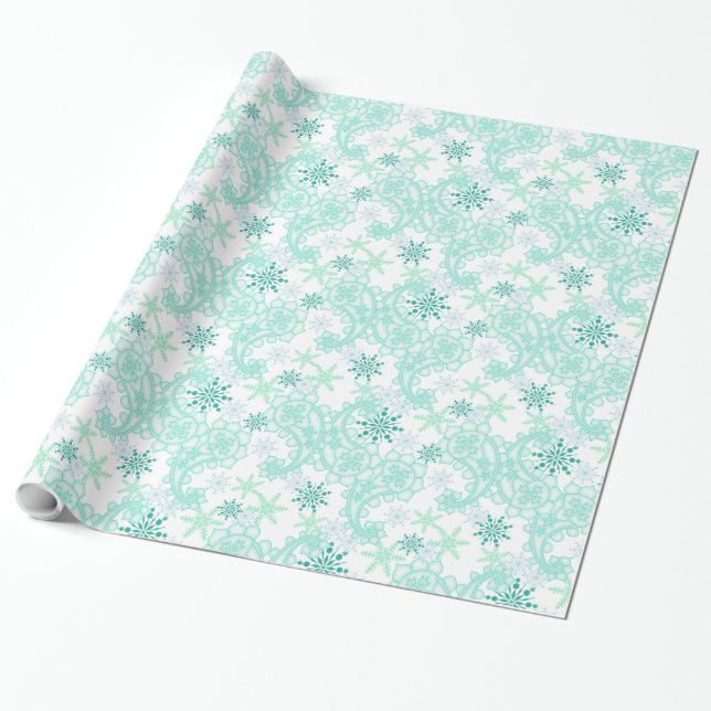 Papel De Regalo Snowflake Paisley (Desenrollado)