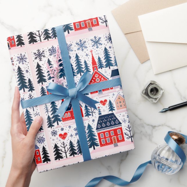 Papel De Regalo Snowflakes House (Regalar)