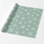 Papel De Regalo Snowflakes light blue<br><div class="desc">Snowflakes olive green</div>