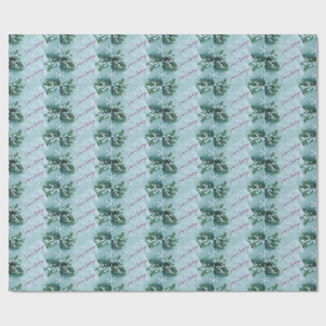 Papel De Regalo Snowflakes patterned gift wrap (Superficie plana)