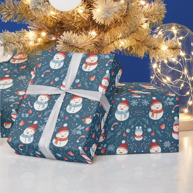 Papel De Regalo Snowflakes Snowflakes Candy Canes Green Navidades (Vacaciones)