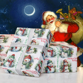 Papel De Regalo Snowman agrega cordura a los Navidades de nombre d