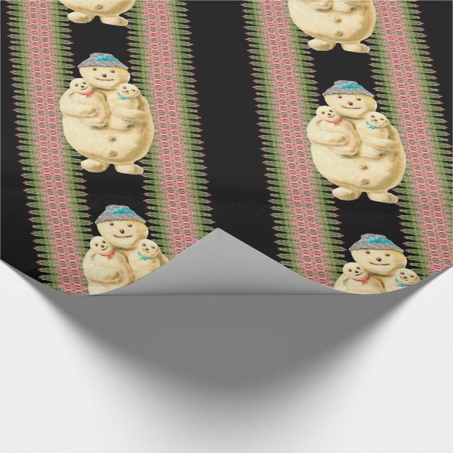 Papel De Regalo Snowman bebe Navidades victorianos (Esquina)