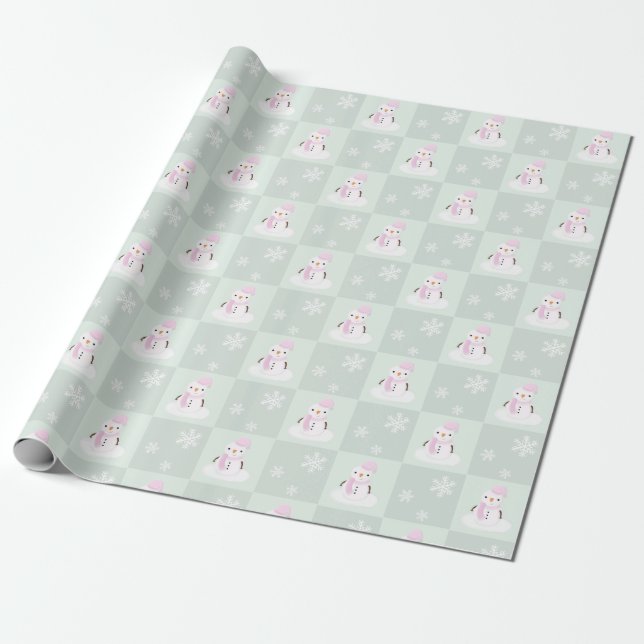 Papel De Regalo Snowman Christmas (Desenrollado)