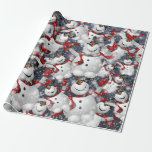 Papel De Regalo Snowman Christmas Wrapping Paper<br><div class="desc">Snowman dancing in the snow jolly little man this time of year he is happy when you wrap up your presents be nice and warm by the fire over Christmas. Size 30"x  6'. Purchase yours today by clicking the store link.</div>