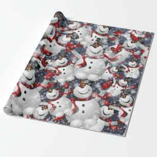 Papel De Regalo Snowman Christmas Wrapping Paper