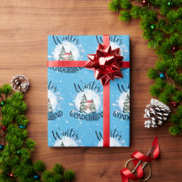 Papel De Regalo Snowman en el Globe de la Nieve