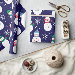 Papel De Regalo Snowman Face Background Bonito Gift