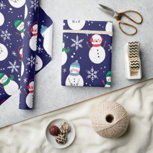 Papel De Regalo Snowman Face Background Bonito Gift