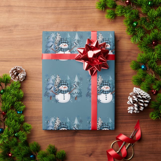 Papel De Regalo Snowman Funny Christmas Xmas Holiday Trees (Regalo de vacaciones)