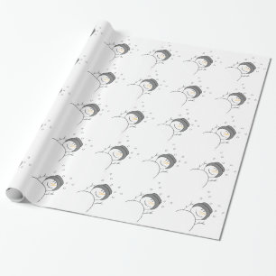 Papel De Regalo Snowman Sonriendo