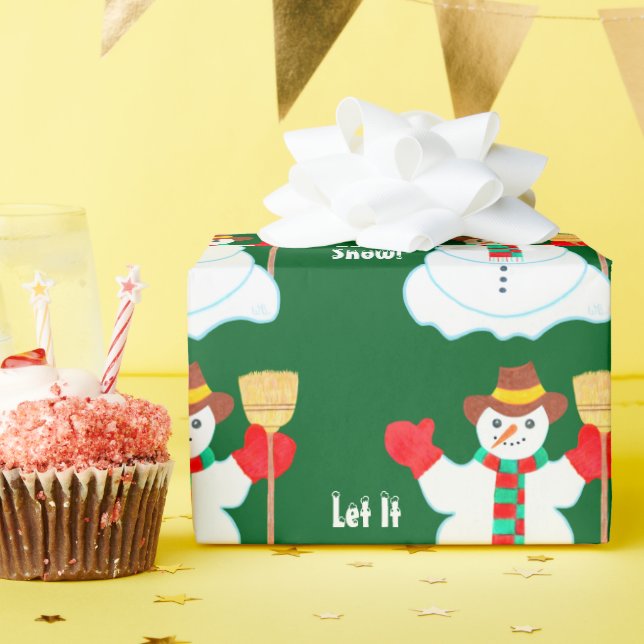 Papel De Regalo Snowman With Text (Fiesta de cumpleaños )