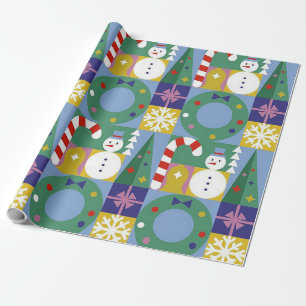 Papel De Regalo Snowman y Candy Cane 65600 Caza de envolver de vac