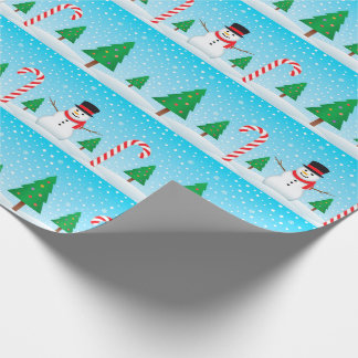 Papel De Regalo Snowman y Candy Cane Winter Wonderland