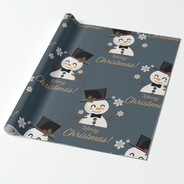 Papel De Regalo Snowmen (Desenrollado)