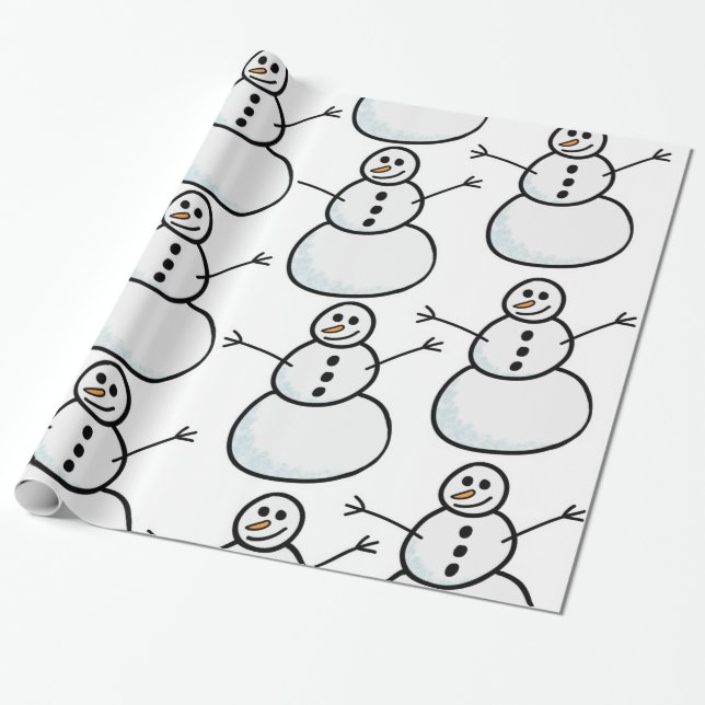 Papel De Regalo Snowmen (Desenrollado)