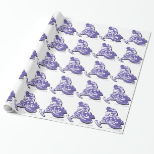 Papel De Regalo Snowmobiler púrpura