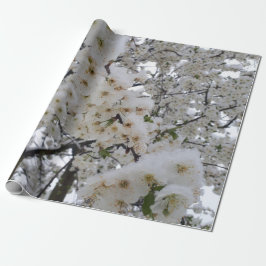 Papel De Regalo Snowy Blossom Wrapping Paper