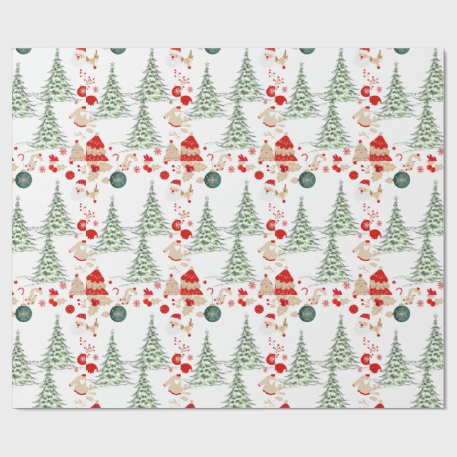 Papel De Regalo Snowy Christmas Wrap (Superficie plana)