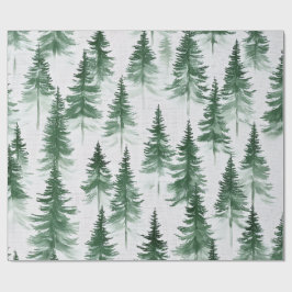 Papel De Regalo Snowy Trees Wrapping Paper