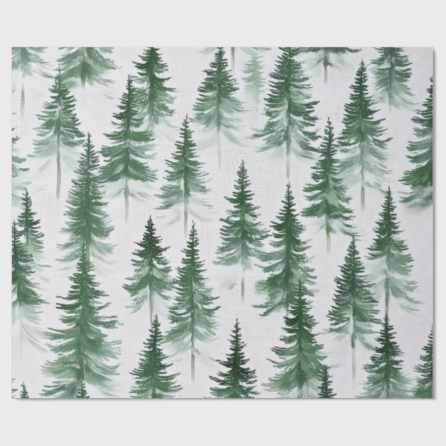 Papel De Regalo Snowy Trees Wrapping Paper (Superficie plana)
