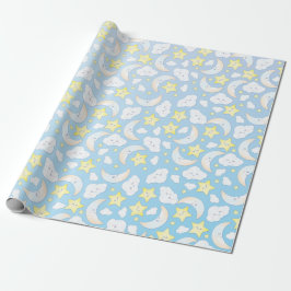 Papel De Regalo Sobre la luna y las estrellas