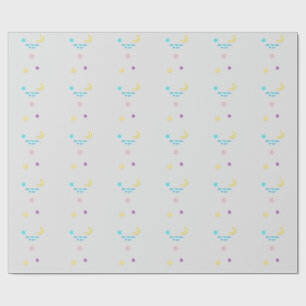 Papel De Regalo Sobre la luna y las estrellas Personalizado Texto