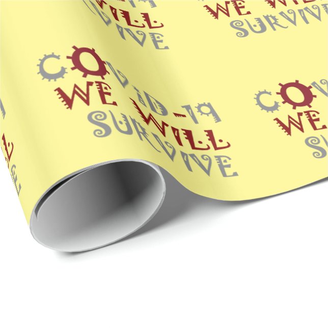 Papel De Regalo Sobreviviremos a COVID-19 - Fuerza y resiliencia (Esquina del rollo)
