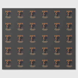 Papel De Regalo Sociedad Humanitaria del Gato Negro Halloween Luna