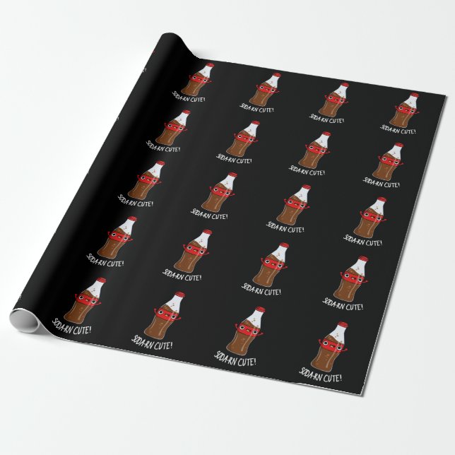 Papel De Regalo Soda-rn Cute Funny Soda Pun Dark BG (Desenrollado)
