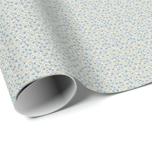 Papel De Regalo Sofisticado Rosal Pat Dusty Blue Vintage de los 40