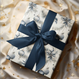 Papel De Regalo Sofisticados Navidades Blue & Gold